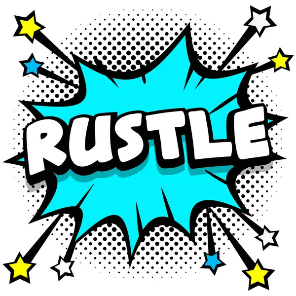 Rustle Pop Art Comic Speech Bubbles Book Sound Effects Vector — Stock Vector