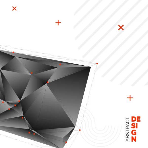Sfondo Nero Vettoriale Sfocato Triangolo Design Sfondo Geometrico Stile Origami — Vettoriale Stock