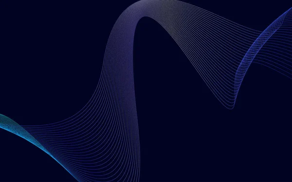 Abstrakt Blå Gradient Färg Teknik Linje Våg Bakgrund Vektor Illustration — Stock vektor