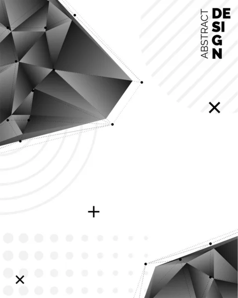 Papel Negro Origami Poligonal Forma Vector Fondo Ilustración Geométrica Abstracta — Vector de stock