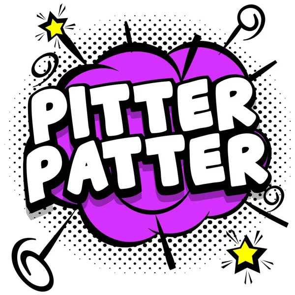 Pitter Patter Comic Bright Template Speech Bubbles Colorful Frames Vector — Stock Vector