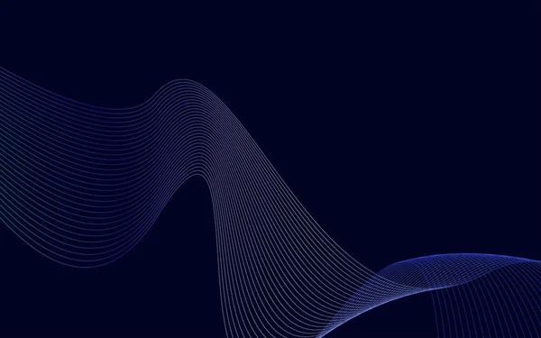 Elegante Azul Gradiente Líneas Onduladas Abstracto Fondo Diseño Vector Ilustración — Vector de stock