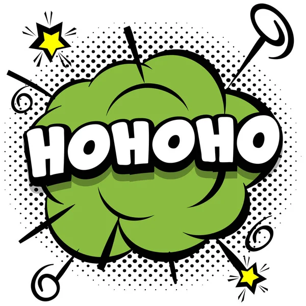 Hohoho Comic Helle Vorlage Mit Sprechblasen Auf Bunten Rahmen Vector — Stockvektor