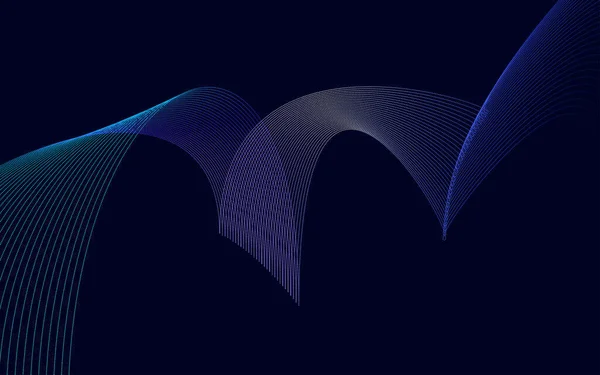 Astratto Blu Gradiente Tecnologia Colore Linea Onda Sfondo Vettore Illustrazione — Vettoriale Stock