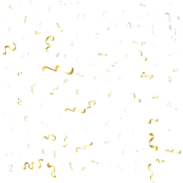 Gold Confetti Isolerad Vit Bakgrund Fira Vektor Illustration Vektor Illustration — Stock vektor