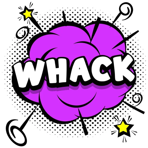 Whack Comic Světlé Šablony Bublinami Řeči Barevných Snímcích Vektorové Ilustrace — Stockový vektor