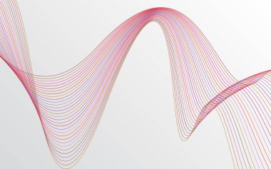 Soyut Kırmızı Renk teknolojisi, dalga arkaplan vektörü illüstrasyonu