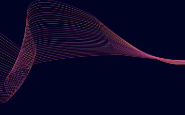 Soyut Kırmızı Dalgalı Çizgiler Arkaplan Vektör İllüstrasyonu