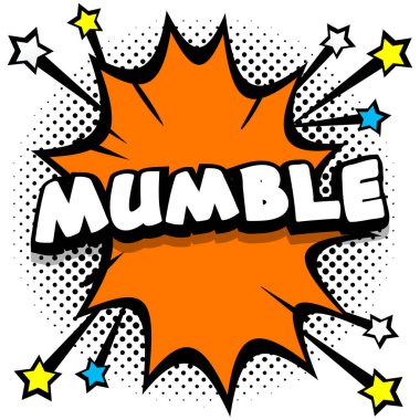 Mumble Pop Art çizgi roman konuşma baloncukları kitap ses efektleri Vector Illustration