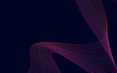 Renkli çizgilerin dalgası. Soyut dalgalı çizgiler arka plan izole Vektör İllüstrasyonu