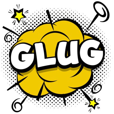 Renkli çerçeve Vektör Resimlerinde konuşma baloncukları olan glug Comic parlak şablonu