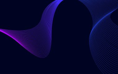 Soyut Mavi Dalgalı Çizgiler Arkaplan Vektör İllüstrasyonu