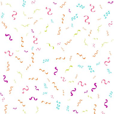 Renkli Konfeti. Şeffaf Beyaz Arkaplanda İzole Edilmiş Düşen Parlak Konfeti 'nin Vector Festive Illulation' ı. Tasarım Vektörü İllüstrasyonu için Tatil Dekoratif Tinsel Element