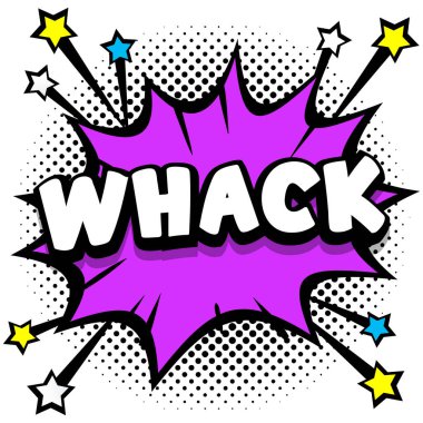 Whack Pop Art çizgi roman konuşma baloncukları kitap ses efektleri Vektör ilüstrasyonu