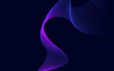 Gölgelerle el salla. Arkaplan Vektör İllüstrasyonundaki soyut mavi çizgiler