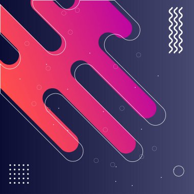 Orijinal güzel kombinasyon modern tarz soyutlaması ve gerçek renk paletinde çeşitli yuvarlak şekillerden oluşan kompozisyon. Vektör çizimi. Vektör İllüstrasyonu