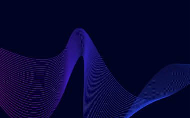 Vektör soyut dalga arkaplanı. Mavi dalgalar arka plan Vektör İllüstrasyonu