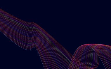 Gölgelerle el salla. Arkaplan Vektör İllüstrasyonunda soyut kırmızı çizgiler