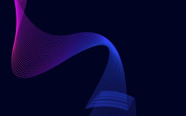 Soyut Mavi Renk teknolojisi dalga arkaplan vektörü illüstrasyonu