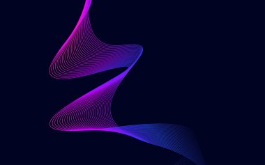 Vektör soyut dalga arkaplanı. Mavi dalgalar arka plan Vektör İllüstrasyonu