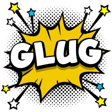glug Pop sanat çizgi roman konuşma balonları kitap ses efektleri Vektör ilüstrasyonu
