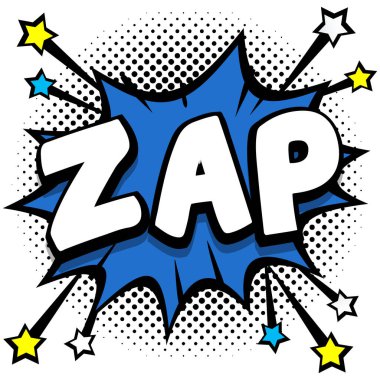 zap Pop sanat çizgi roman konuşma baloncukları kitap ses efektleri Vektör ilüstrasyonu