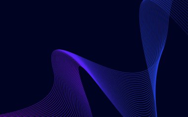 Soyut Mavi Renk teknolojisi dalga arkaplan vektörü illüstrasyonu