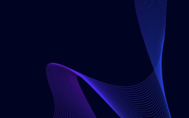 Soyut Mavi Renk teknolojisi dalga arkaplan vektörü illüstrasyonu