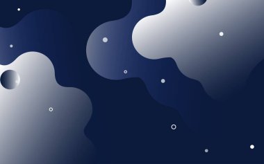 Yüzen sıvı damlaları. Akışkan şekilli soyut renkli pankart. Baloncuklu fütüristik kompozisyon. Reklam için 3 boyutlu vektör illüstrasyonu. pazarlama veya sunum Vektör İllüstrasyonu