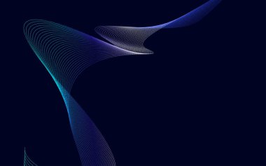 Vektör soyut dalga arkaplanı. Mavi Gradyan dalgaları arka plan Vektör İllüstrasyonu