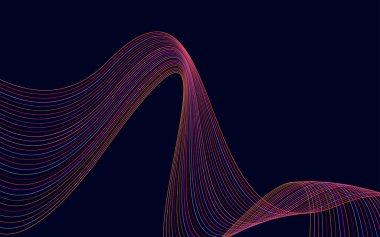 Vektör soyut dalga arkaplanı. Kırmızı dalgalar arka plan Vektör İllüstrasyonu