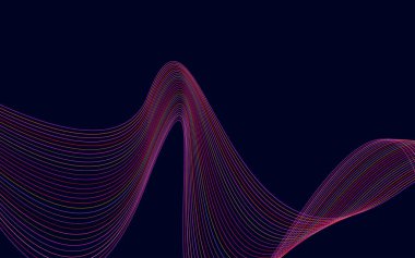 Vektör soyut dalga arkaplanı. Kırmızı dalgalar arka plan Vektör İllüstrasyonu