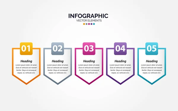 Vektor Horizontales Infografik Design Mit Symbolen Optionen Oder Schritte Prozessdiagramm — Stockvektor