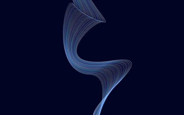 影と波 概要背景のカラフルな線ベクトルイラスト — ストックベクタ