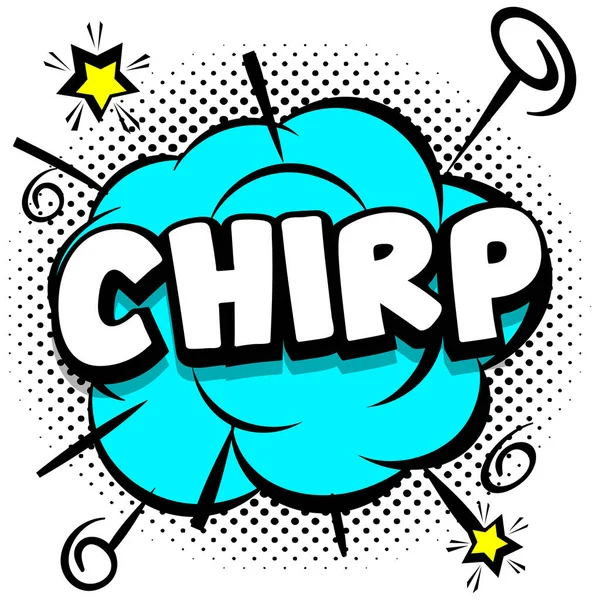 Chirp Comic Modelo Brilhante Com Bolhas Fala Quadros Coloridos Vector — Vetor de Stock