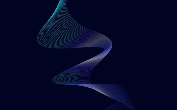 Elegante Azul Gradiente Líneas Onduladas Abstracto Fondo Diseño Vector Ilustración — Archivo Imágenes Vectoriales