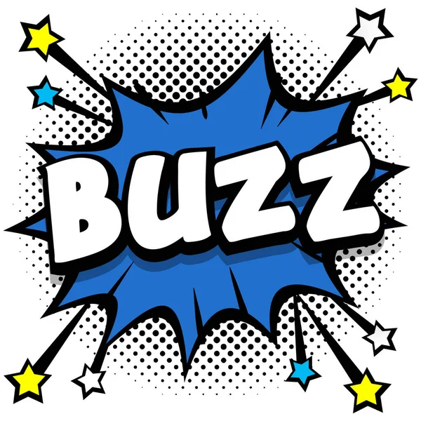 Buzz Pop Art Stripverhaal Spraakbellen Boek Geluidseffecten Vector Illustratie — Stockvector