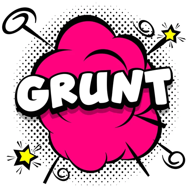Grunt Comic Plantilla Brillante Con Burbujas Voz Marcos Colores Vector — Vector de stock