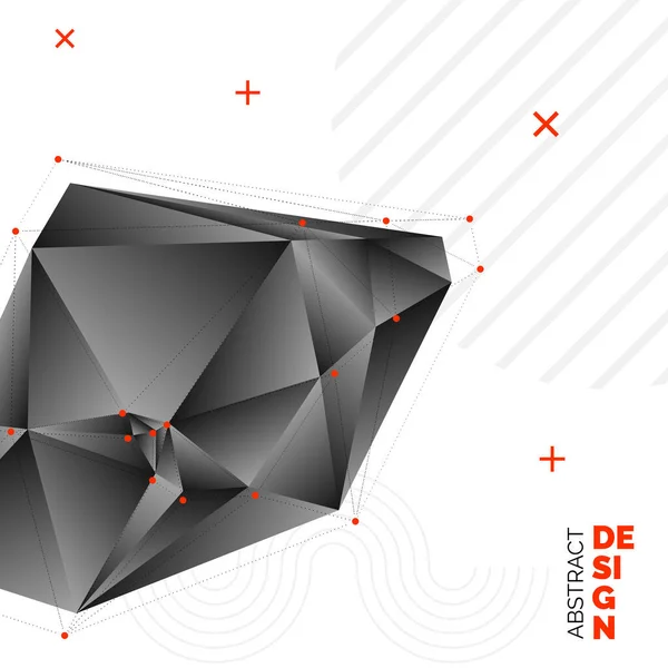 Чорний Папір Орігамі Багатокутна Форма Векторний Фон Анотація Геометричної Ілюстрації — стоковий вектор