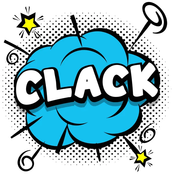 Clack Comic Parlak Şablonu Renkli Çerçeve Vektör Resimlerinde Konuşma Baloncukları — Stok Vektör