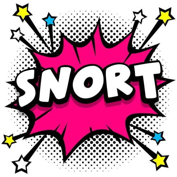 Snort流行艺术漫画言语泡沫书音效矢量图解 — 图库矢量图片