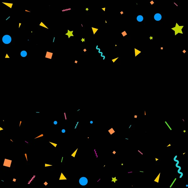Confetti概念设计模板假日快乐日 黑色背景庆祝矢量图解 病媒图解 — 图库矢量图片