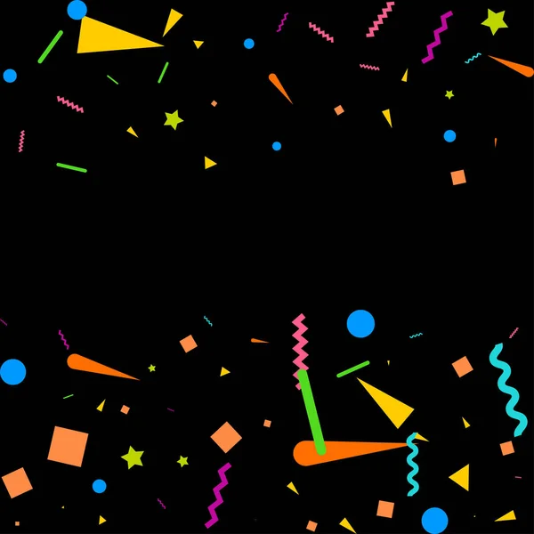 Confetti Design Conceito Modelo Feriado Feliz Dia Black Background Celebration — Vetor de Stock