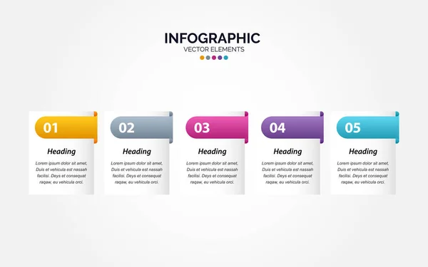 Präsentationsgeschäft Horizontale Infografik Vorlage Mit Optionen Vektorillustration Vektorillustration — Stockvektor