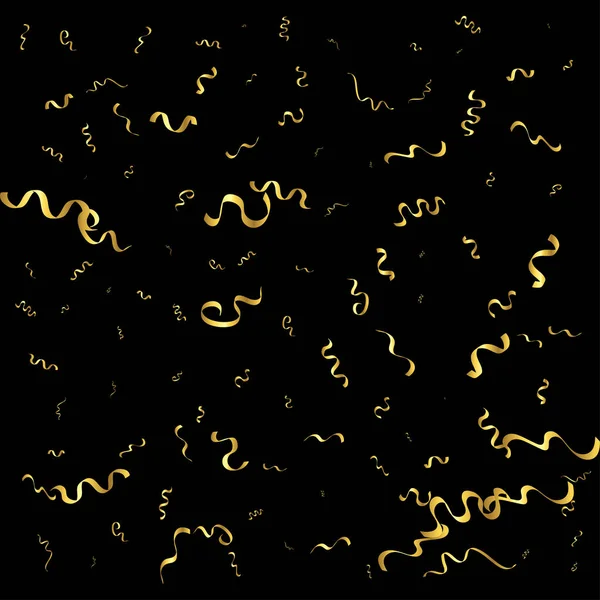 Gold Confetti Isolated Black Background Celebrate Vector Illustration Vector Illustration — Stock Vector
