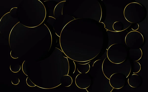 Абстрактный Золотой Круг Черном Фоне — стоковый вектор