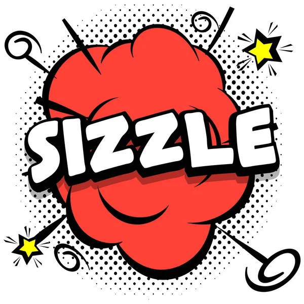 Sizzle Comic Bright Template Speech Bubbles Colorful Frames Vector Illustration — Stock Vector