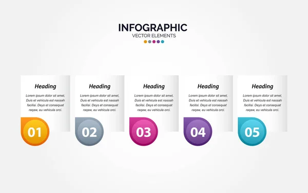 Steg Användbara Banderoller För Horisontell Infographic Vektor Illustration — Stock vektor