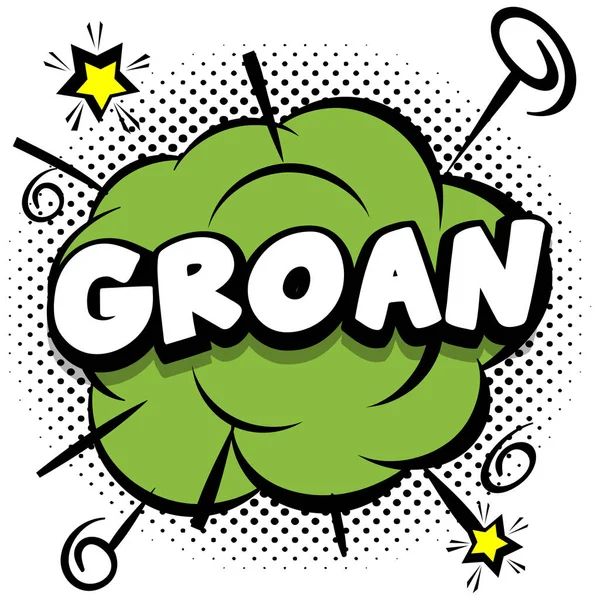 Groan Comic Φωτεινό Πρότυπο Φυσαλίδες Ομιλίας Πολύχρωμα Πλαίσια Διάνυσμα Εικονογράφηση — Διανυσματικό Αρχείο