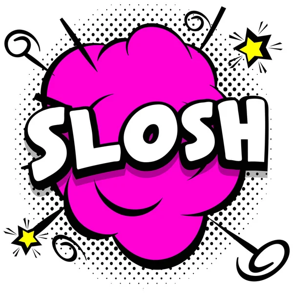 Slosh Comic Bright Template Speech Bubbles Colorful Frames Vector Illustration — Stock Vector